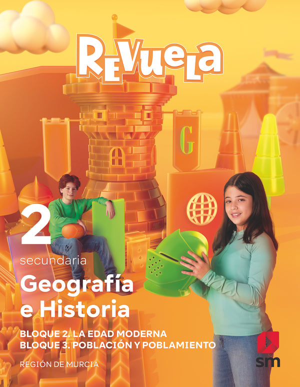 Geografía e Historia. 2 Secundaria. Bloques. Revuela. Región de Murcia. Aa. Vv. (EDICIONES SM) 9788498561531 Imagen principal del producto