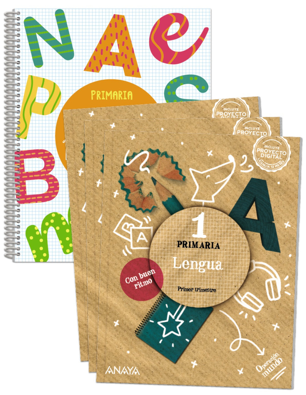Lengua 1. Con buen ritmo. Cuadrícula. (Incluye Punto de lectura 1.) (1º Primaria) Operación Mundo - Con buen ritmo | Varios autores | 9788469892176 (ANAYA TEXTO)