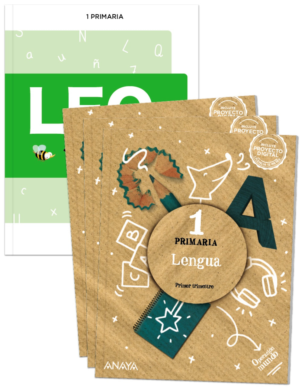 Lengua 1. + Leo bien 2022. (1º Primaria) Operación Mundo | Varios autores | 9788414317266 (ANAYA TEXTO)