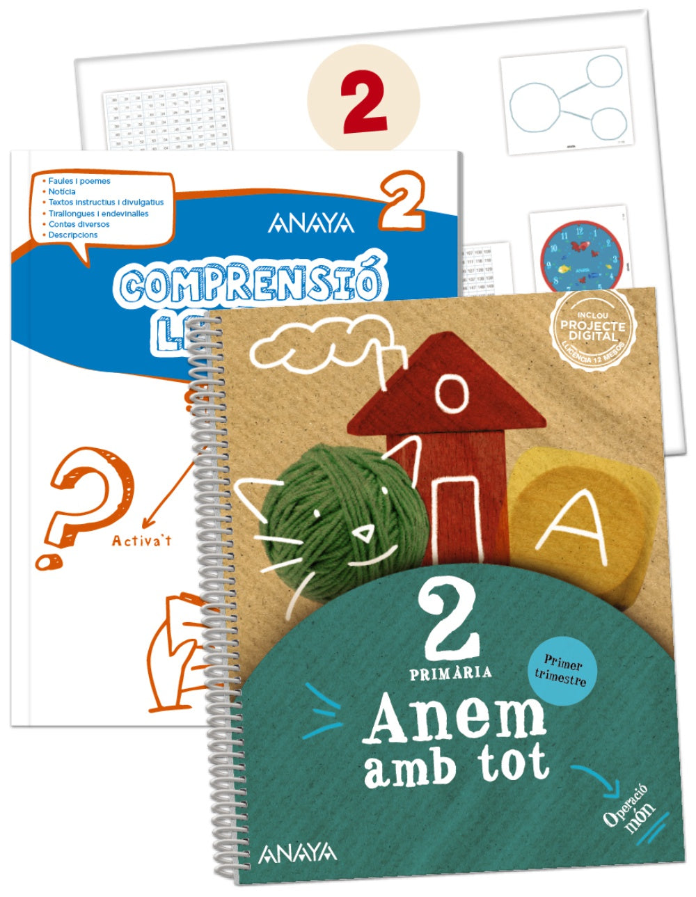 Anem amb tot 2. Primer trimestre. + Compresió lectora 2 + Matemàtiques 2. Material manipulativo. José Francisco Cañada González (ANAYA EDUCACIÓN) 9788414317389