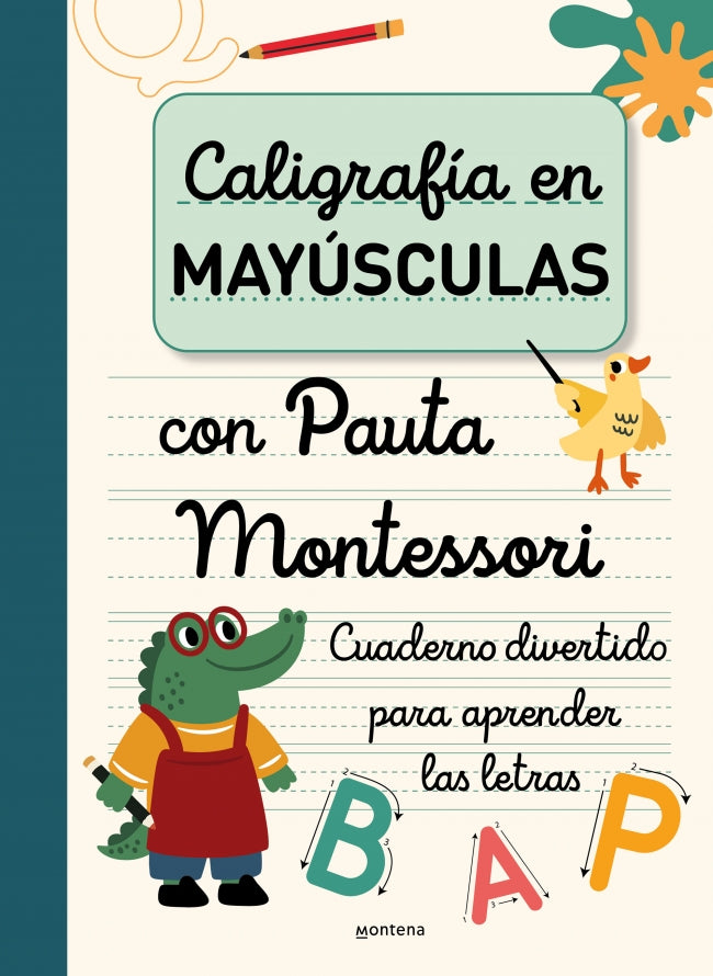 Caligrafía en Mayúsculas con Pauta Montessori: Cuaderno Divertido para Aprender las Letras Imagen principal del producto