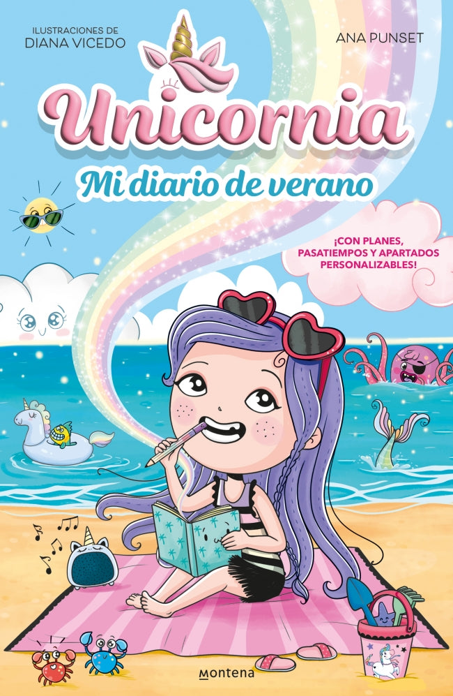 Unicornia - Mi Diario de Verano: ¡con Planes, Pasatiempos y Apartados Personalizables!