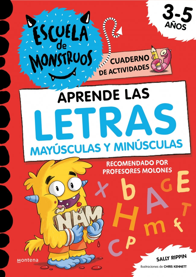 Escuela de Monstruos. Cuaderno de Actividades - Aprende a Escribir las Letras Mayúsculas y Minúsculas: Cuaderno de Caligrafía para Niños de 3 a 5 Años Imagen principal del producto