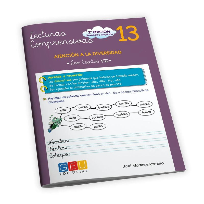 Comprension Lectora 4 Primaria | Lectura Comprensiva 4 Primaria | Mejorar la Comprensión Lectora - Editorial GEU | Lecturas Comprensivas 13 - Textos 7 | Pauta cuadrícula. Martinez Romero, Jose (Editorial GEU) 9788499151441 Imagen principal del producto