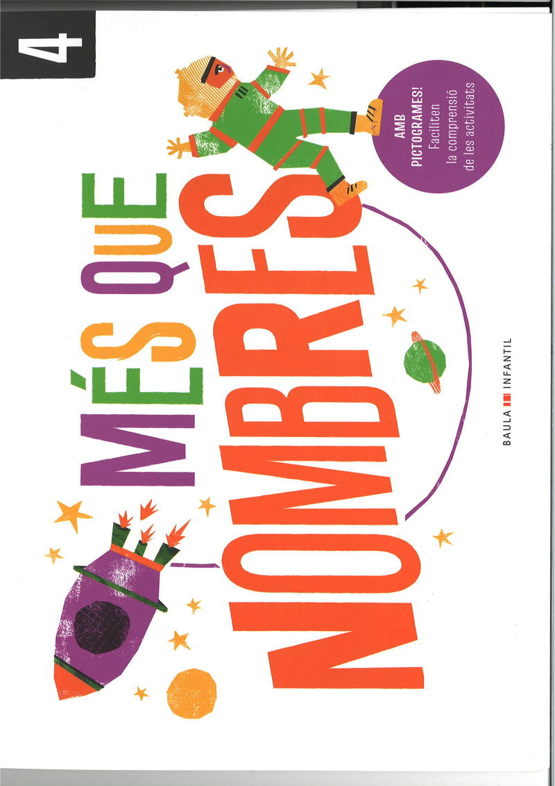 Quadern Més que nombres 4 Infantil. Aa. Vv. (Edicions Baula) 9788447954124 Imagen principal del producto