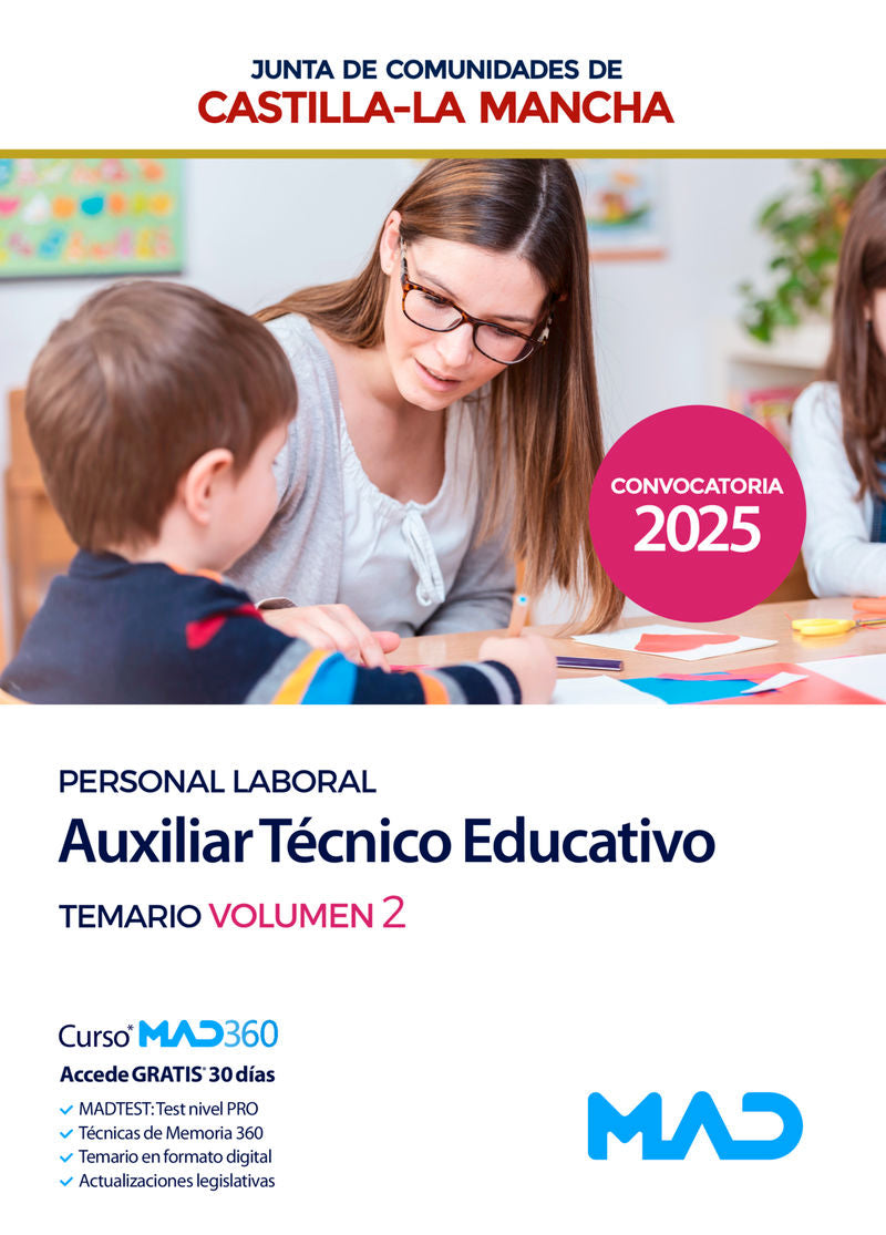 Auxiliar Tecnico Educativo (Personal Laboral Grupo Iii)  - Temario Volumen 2 - Junta De Comunidades Castilla-La Mancha. Aa. Vv. (Mad S.L.) 9788414290293