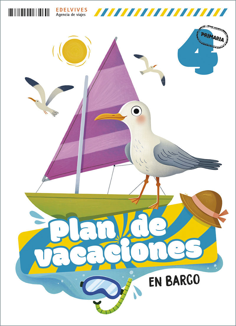 Plan de vacaciones - En barco - 4º Primaria. Aa. Vv. (Editorial Luis Vives (Edelvives)) 9788414063460