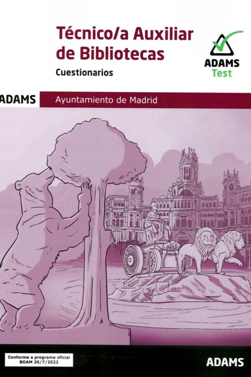 Cuestionarios Técnico-a Auxiliar Bibliotecas Ayuntamiento de Madrid Imagen principal del producto