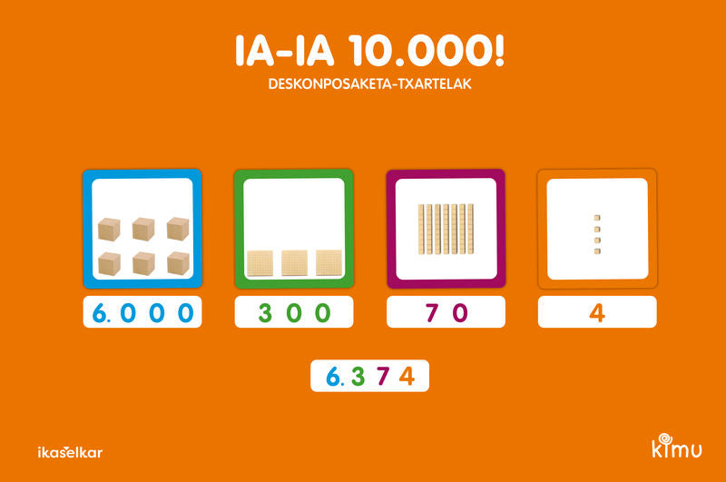 Kimu LH 2 Matematika. Ia-ia 10.000! Deskonposaketa-txartelak. Batzuk (Ikaselkar) 9788418410932 Imagen principal del producto