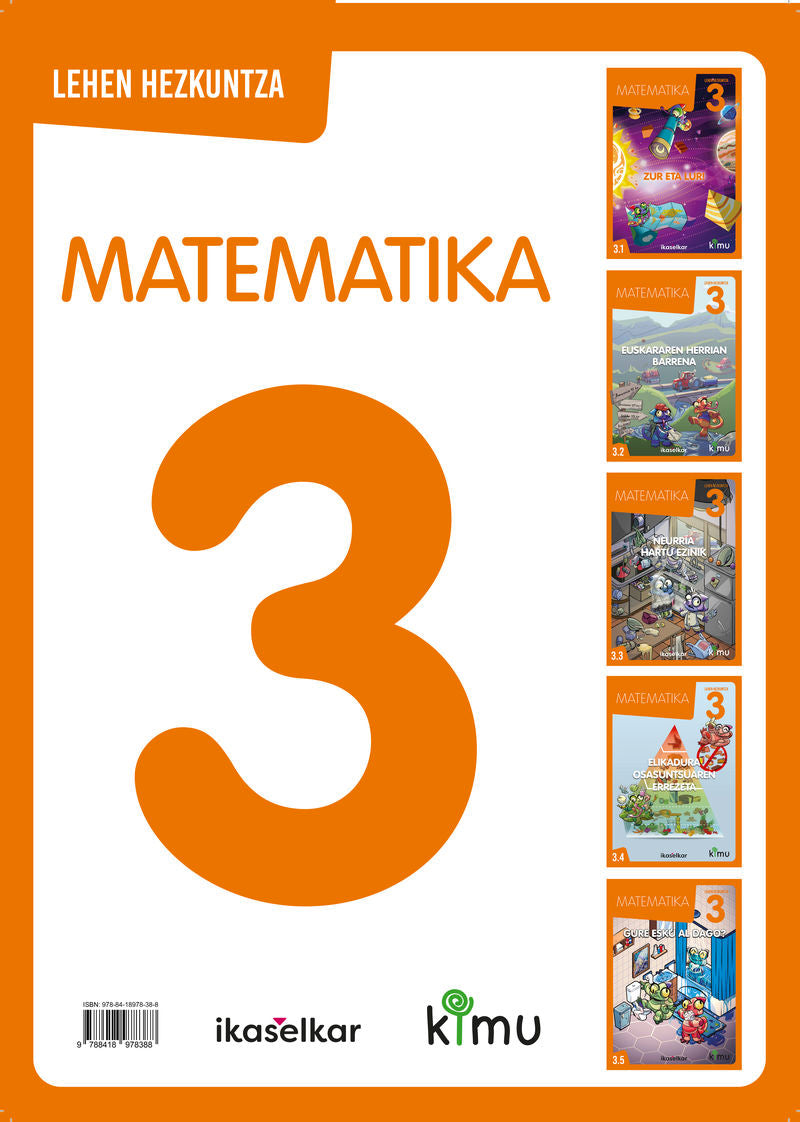 Kimu LH 3. Matematika 3 (Pack 5). Batzuk (Ikaselkar) 9788418978388 Imagen principal del producto