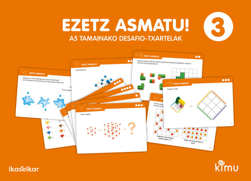 Kimu LH 3. Matematika. Ezetz asmatu! Desafio-txartelak. Batzuk (Ikaselkar) 9788418410505 Imagen principal del producto