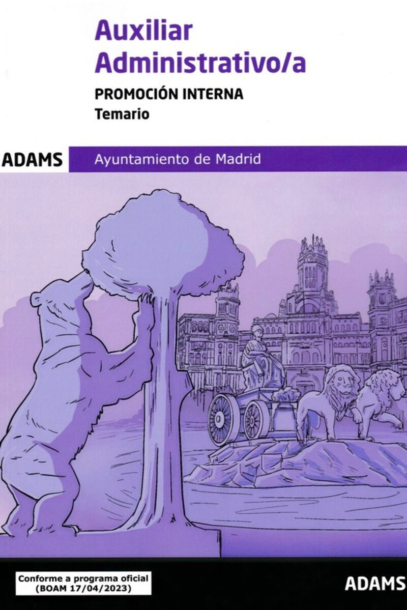Temario Auxiliares Administrativos, promoción interna, Ayuntamiento de Madrid Imagen principal del producto