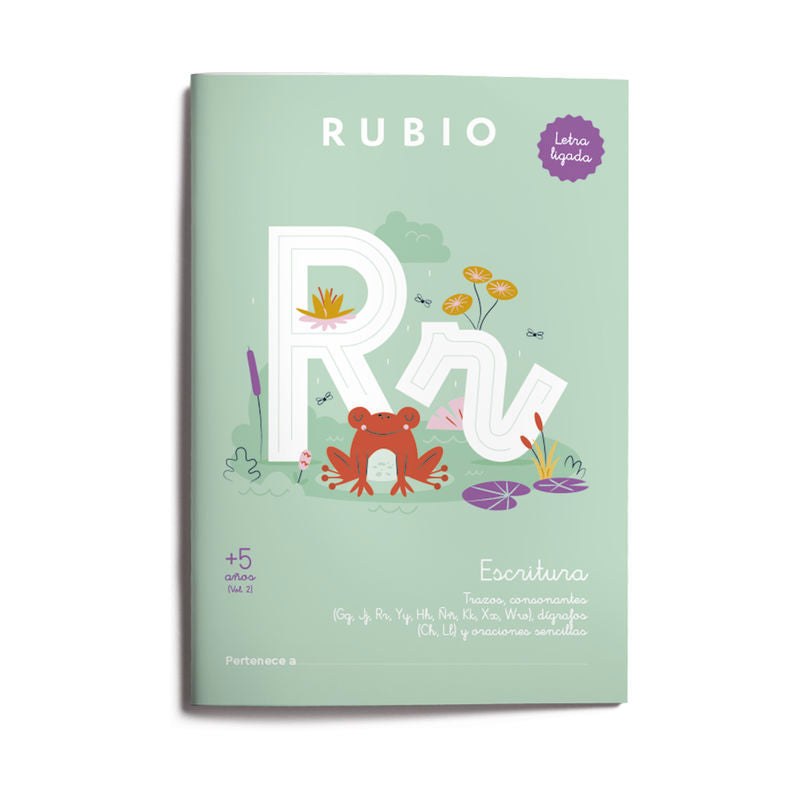 Escritura con letra ligada (+5 años) Vol. 2: Trazos, consonantes (Gg, Jj, Rr, Yy, Hh, Ññ, Kk, Xx, Ww), dígrafos (Ch, Ll) y oraciones sencillas. ENRIQUE RUBIO POLO SLU (Editorial Rubio) 9788410418134 Imagen principal del producto