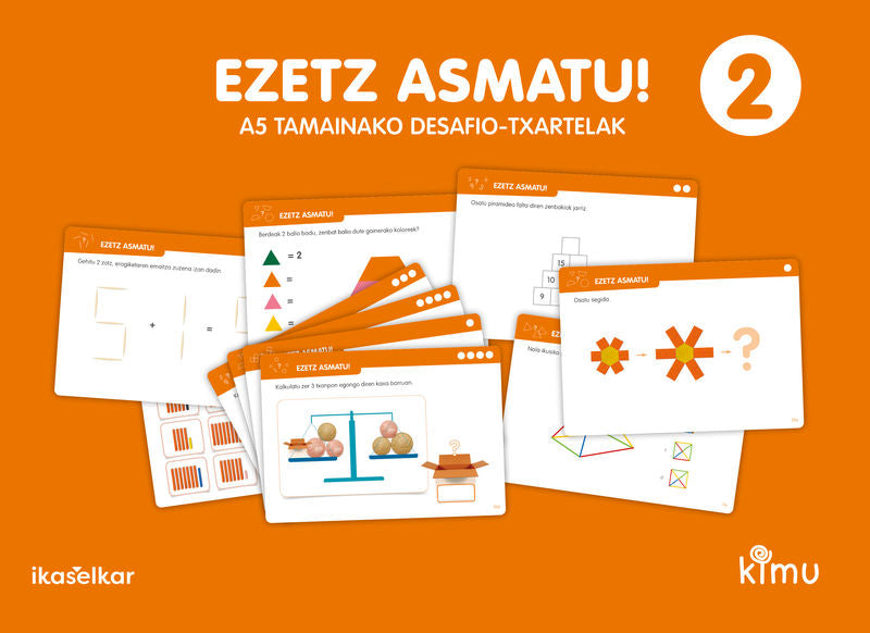 Kimu LH 2 Matematika. Ezetz asmatu! Desafio-txartelak. Batzuk (Ikaselkar) 9788418978081 Imagen principal del producto
