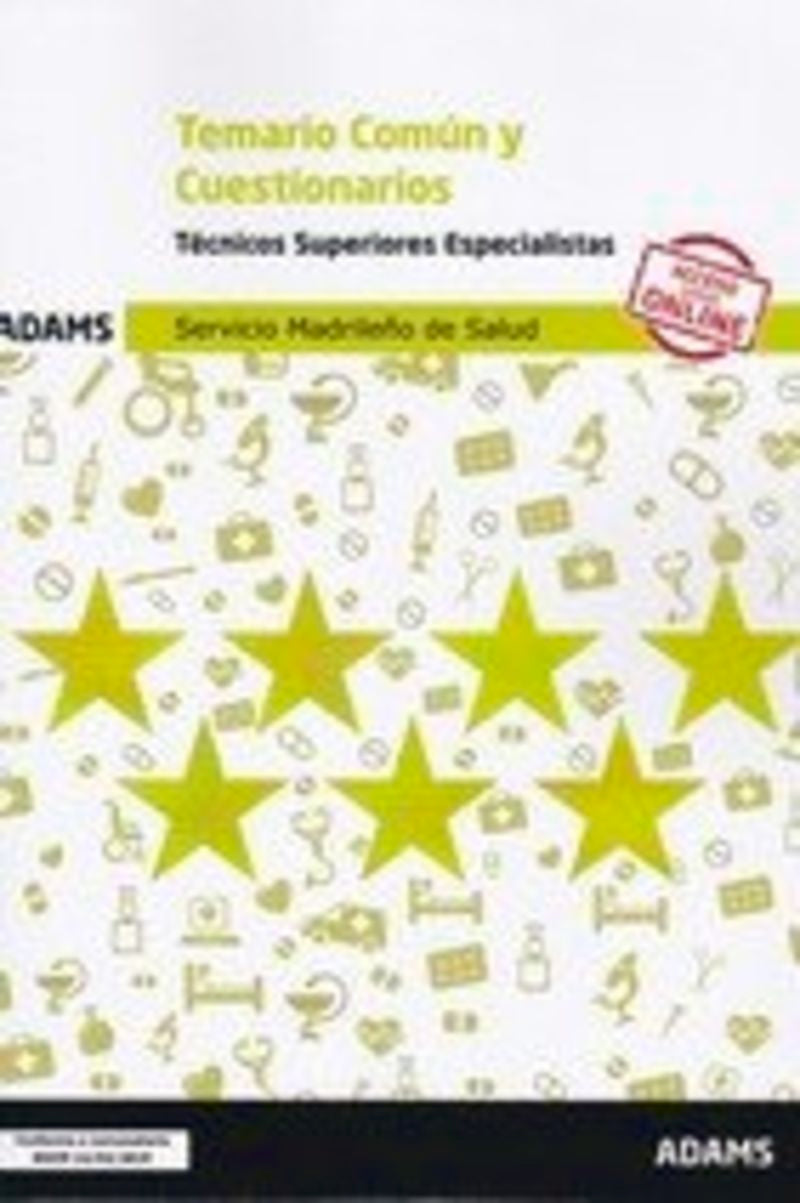 Temario Común y Cuestionarios Técnicos Superiores Especialistas Servicio Madrileño de Salud Imagen principal del producto