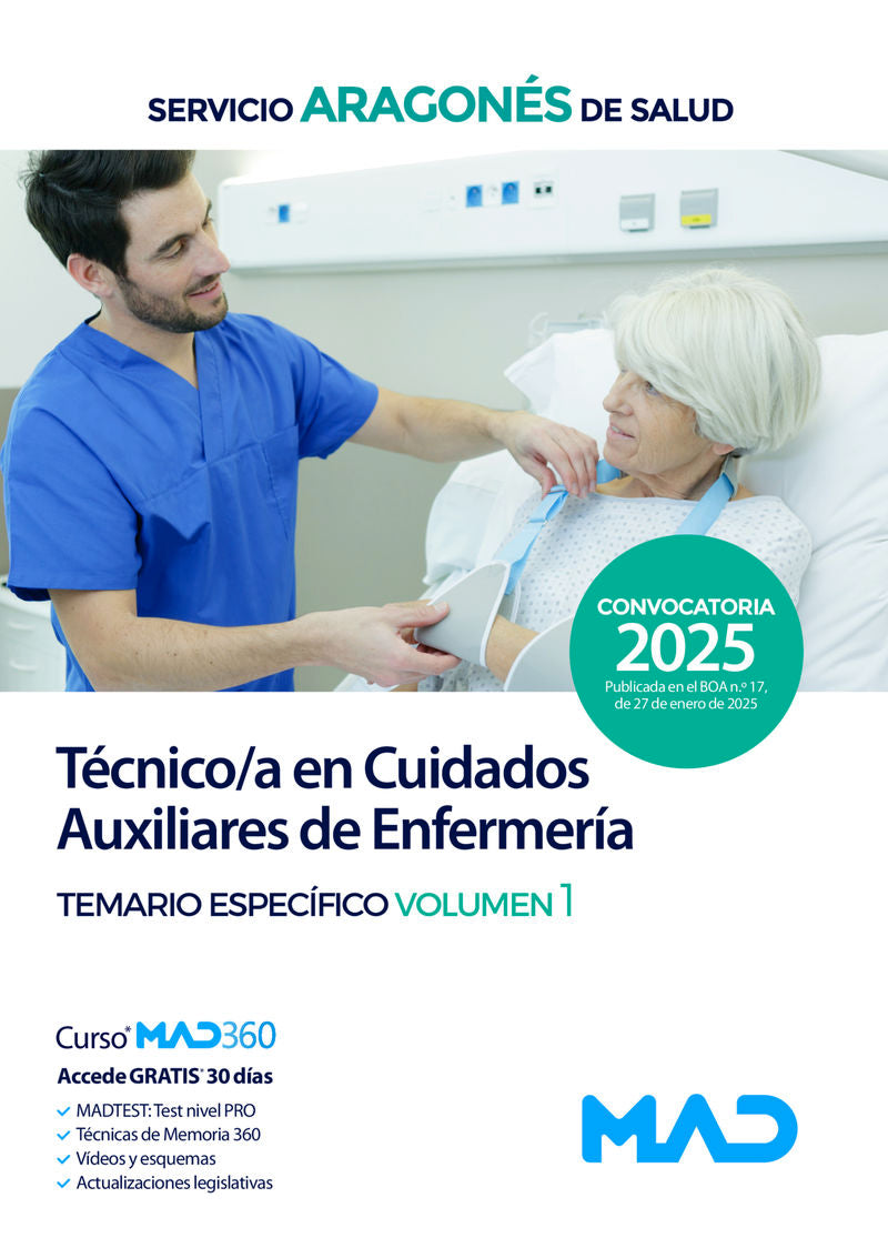 Tecnico / A En Cuidados Auxiliares De Enfermeria - Temario Materia Especifica Volumen 1 - Servicio Aragones De Salud (Salud). Aa. Vv. (Mad S.L.) 9788414292778