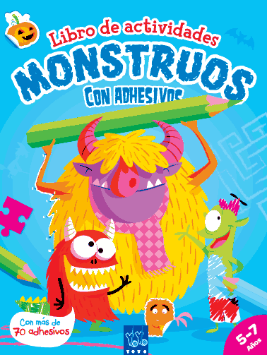 Monstruos: Libro de actividades con adhesivos y escenarios desplegables