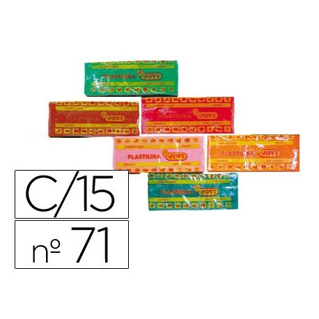 ✅ PLASTILINA JOVI 71 150G COLORES SURTIDOS CAJA 15 UNIDADES Imagen secundaria del producto