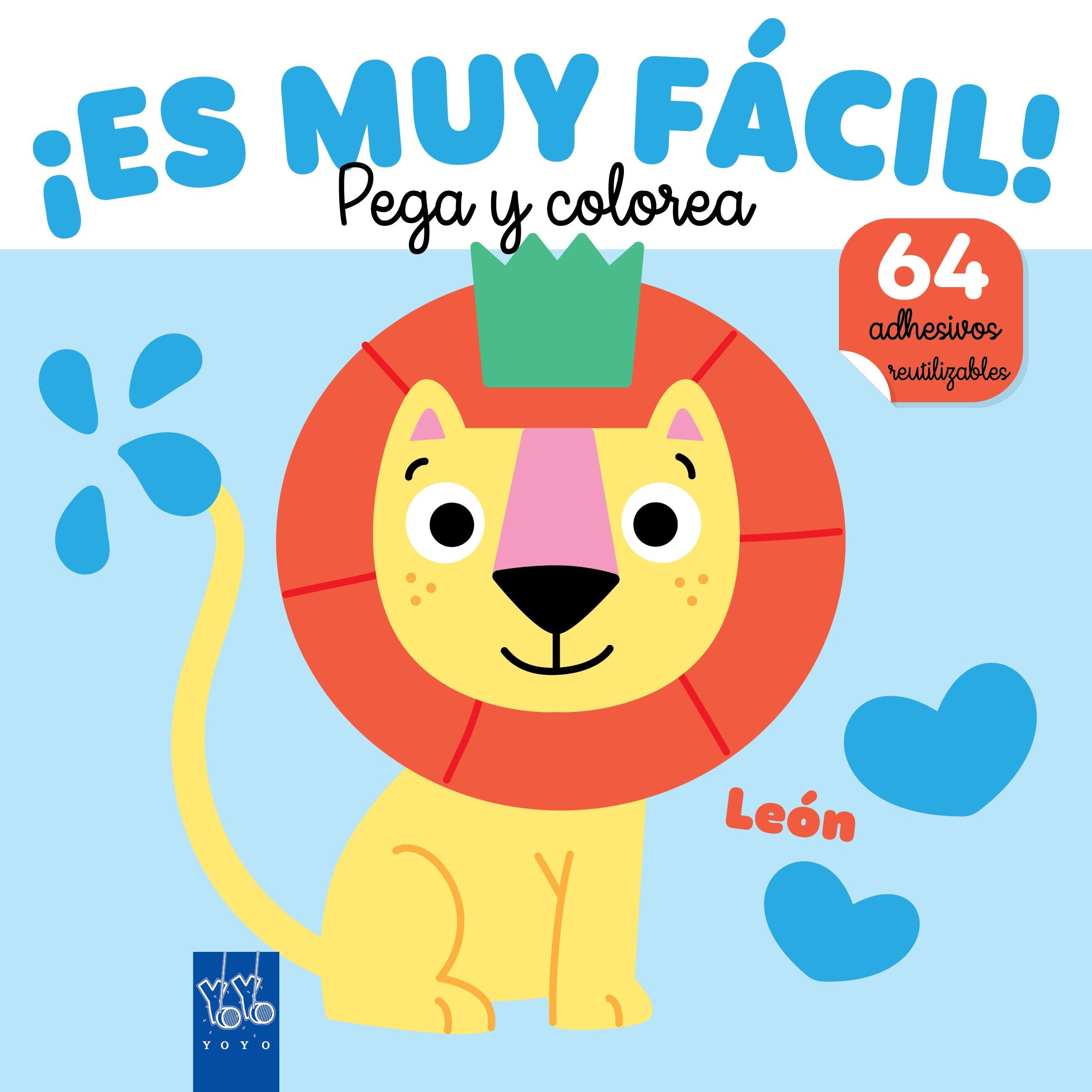¡Es muy fácil! Pega y colorea. León. YOYO (Yoyo) 9788408295655 Imagen principal del producto