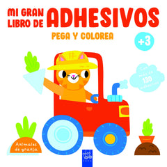 Mi gran libro de adhesivos pega y colorea. Animales de granja. YOYO (Yoyo) 9788408234630