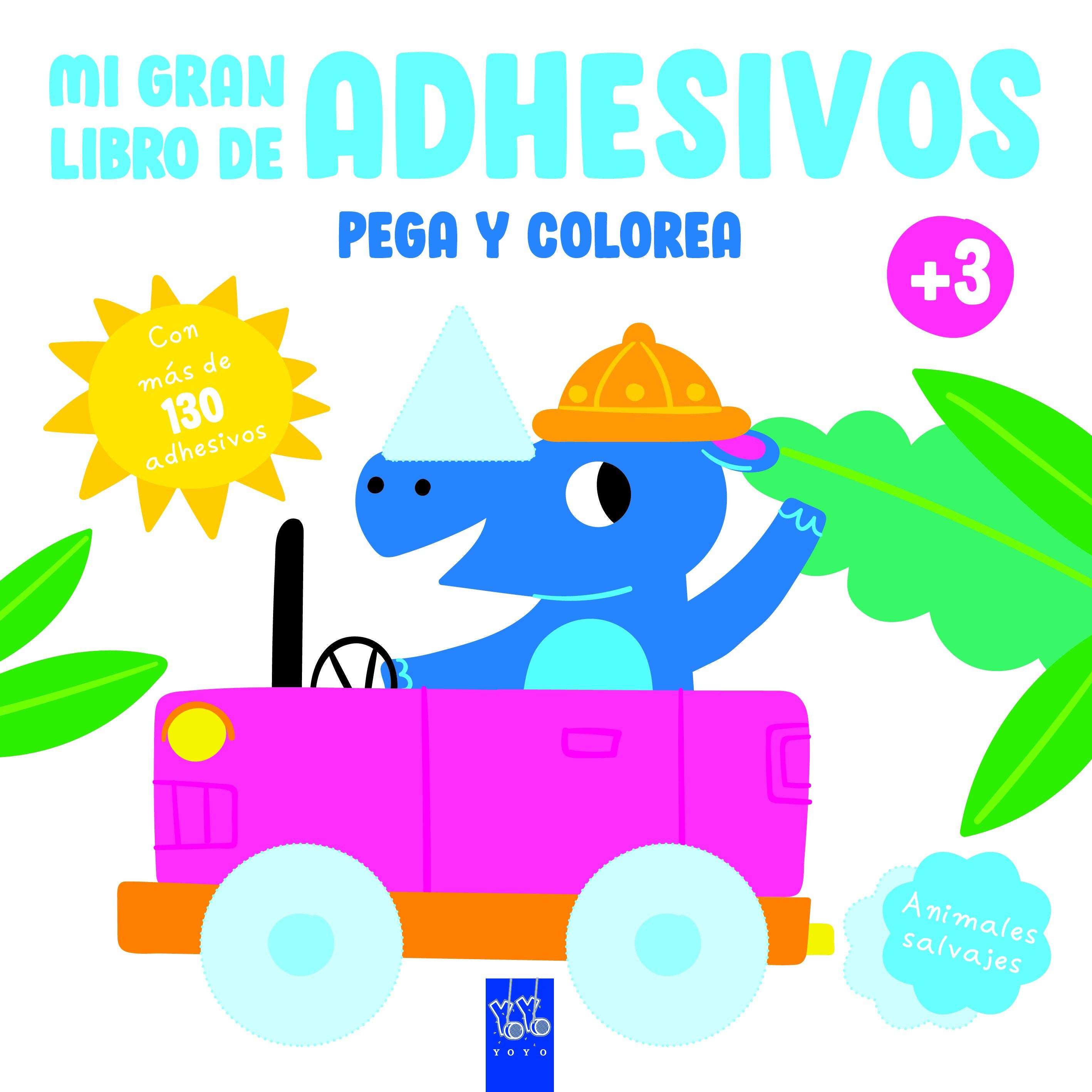 Mi gran libro de adhesivos pega y colorea. Animales salvajes. YOYO (Yoyo) 9788408234623 Imagen principal del producto