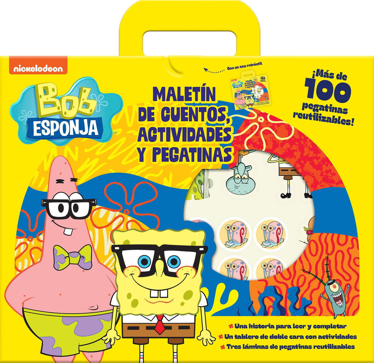 Bob Esponja. Maletín de cuentos, actividades y pegatinas. Bob Esponja (Planeta Junior) 9788408297215