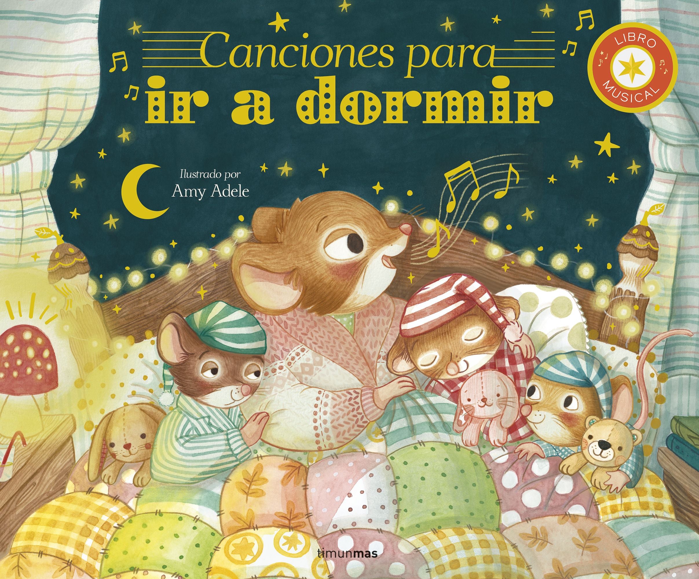 Canciones para ir a dormir. Libro musical: 8 melodies per tenir dolços somnis. Amy Adele (Timun Mas Infantil) 9788408300847 Imagen principal del producto