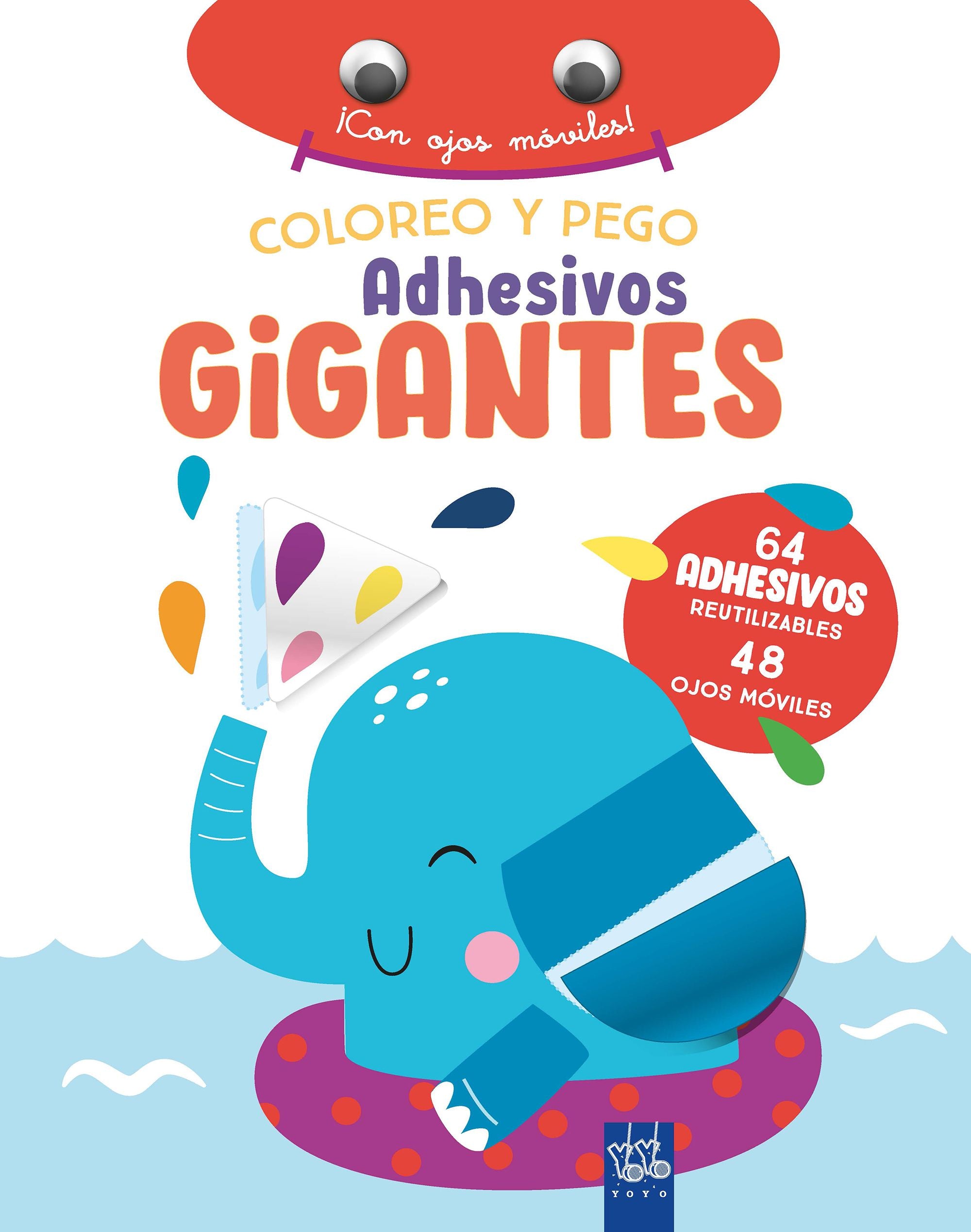 Coloreo y pego adhesivos gigantes. Elefante. YOYO (Yoyo) 9788408266402 Imagen principal del producto