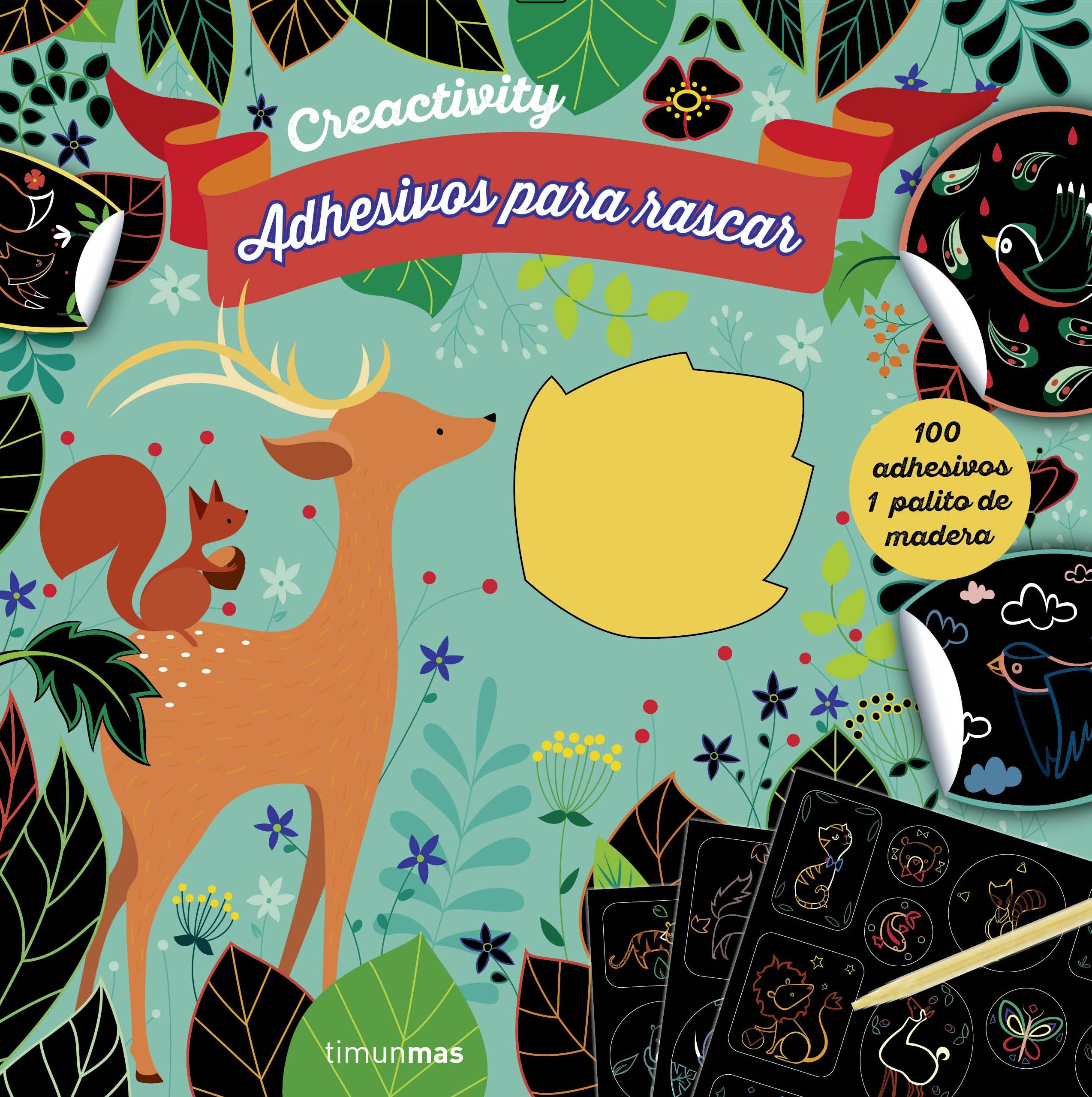 Creactivity. Adhesivos para rascar: 100 adhesivos 1 palito de madera. Varios Autores (Timun Mas Infantil) 9788408206934 Imagen principal del producto