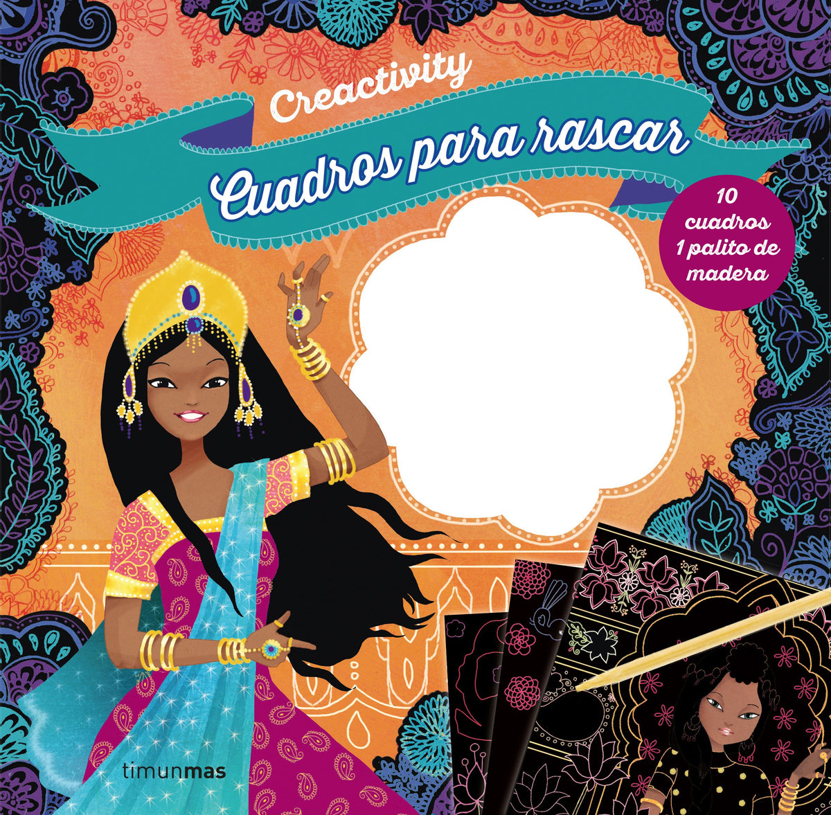 Creactivity. Cuadros para rascar. Princesas del mundo: 10 cuadros 1 palito de madera. Varios Autores (Timun Mas Infantil) 9788408206989
