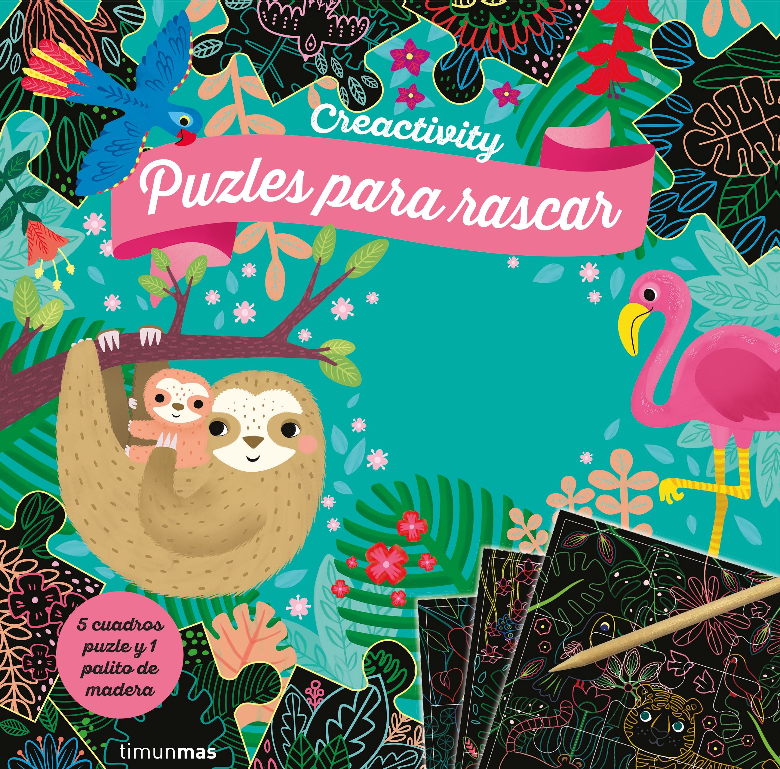 Creactivity. Jungla. Puzzles para rascar. Varios Autores (Timun Mas Infantil) 9788408225720 Imagen principal del producto