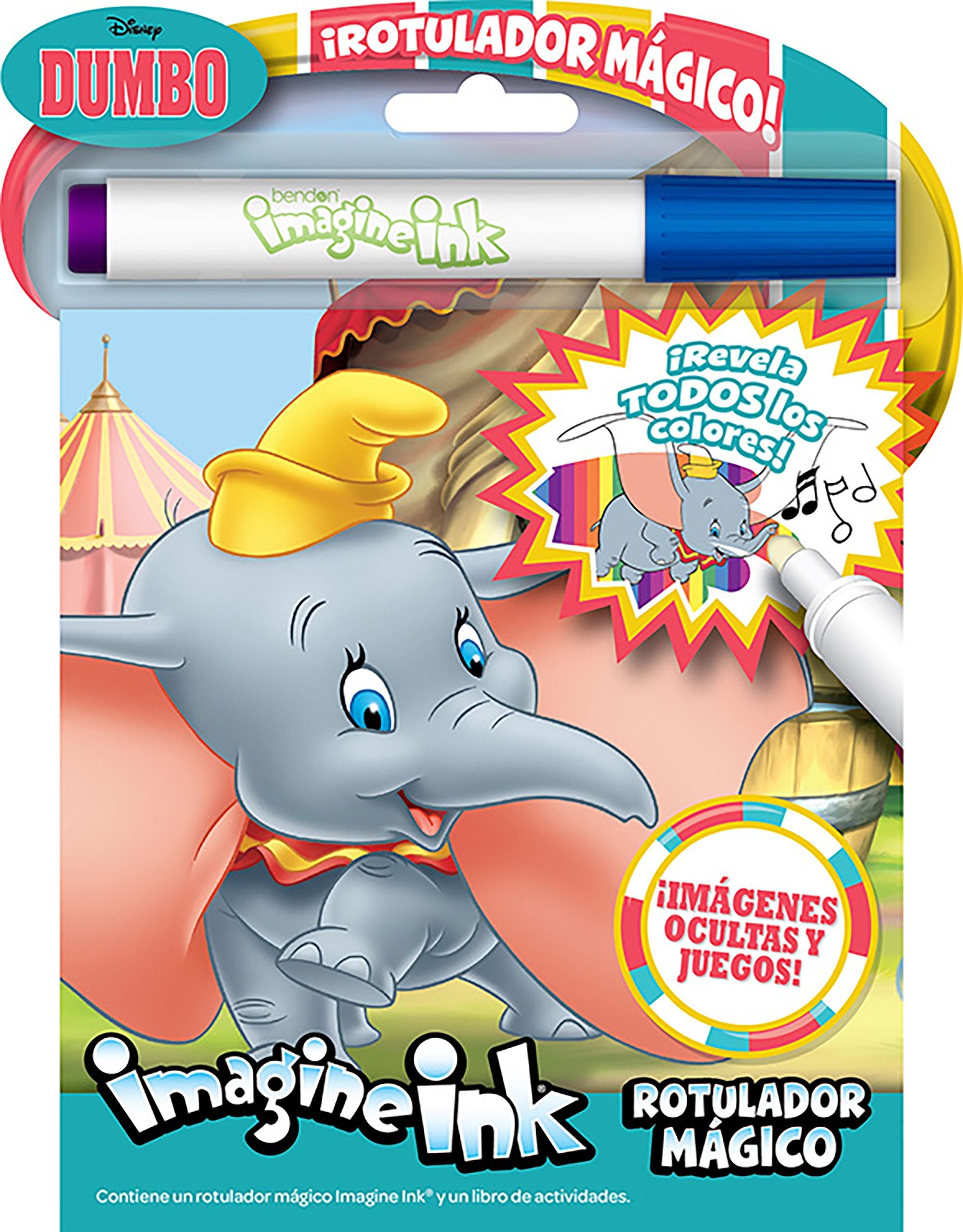Dumbo. Rotulador mágico: Libro para colorear y de actividades con rotulador mágico. Disney (Libros Disney) 9788410029521 Imagen principal del producto