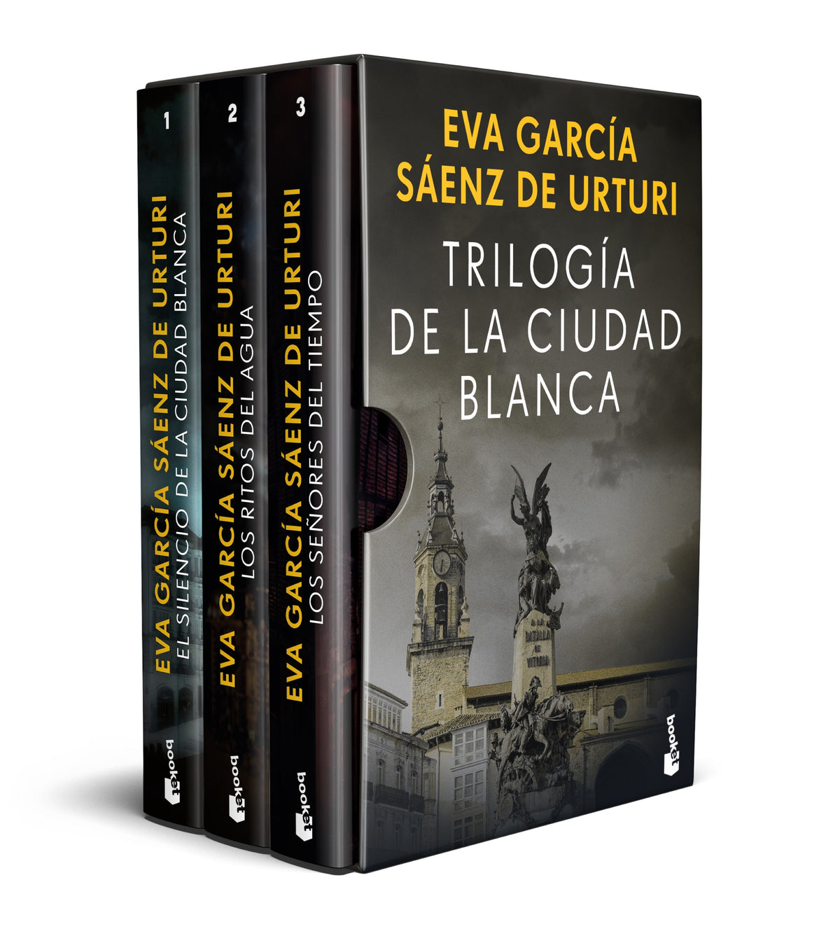Estuche Trilogía de la Ciudad Blanca: Incluye El silencio de la ciudad blanca, Los ritos del agua y Los señores del tiempo. Eva García Sáenz de Urturi (Booket) 9788408285250