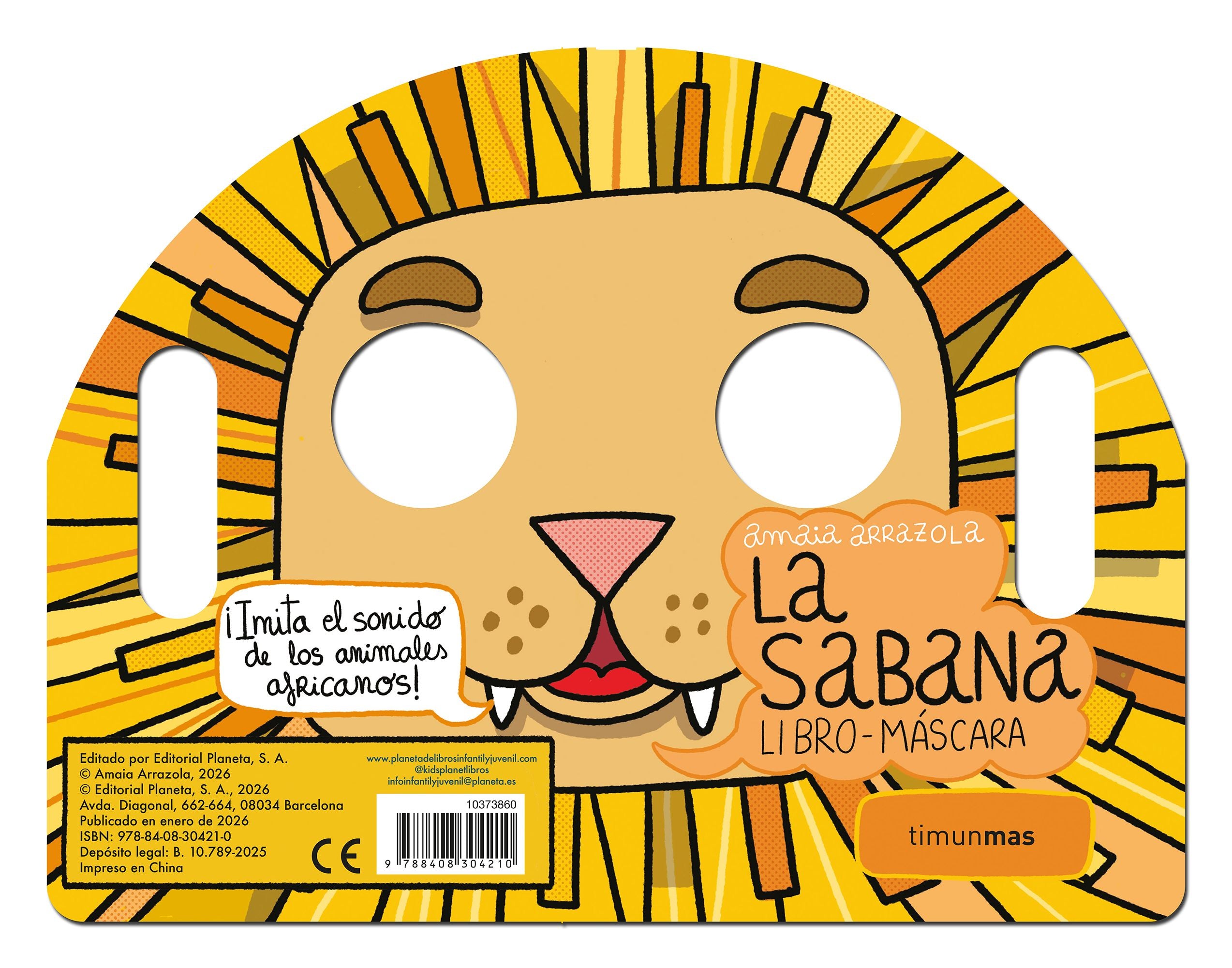 La sabana. Libro-máscara. Amaia Arrazola (Timun Mas Infantil) 9788408304210 Imagen principal del producto