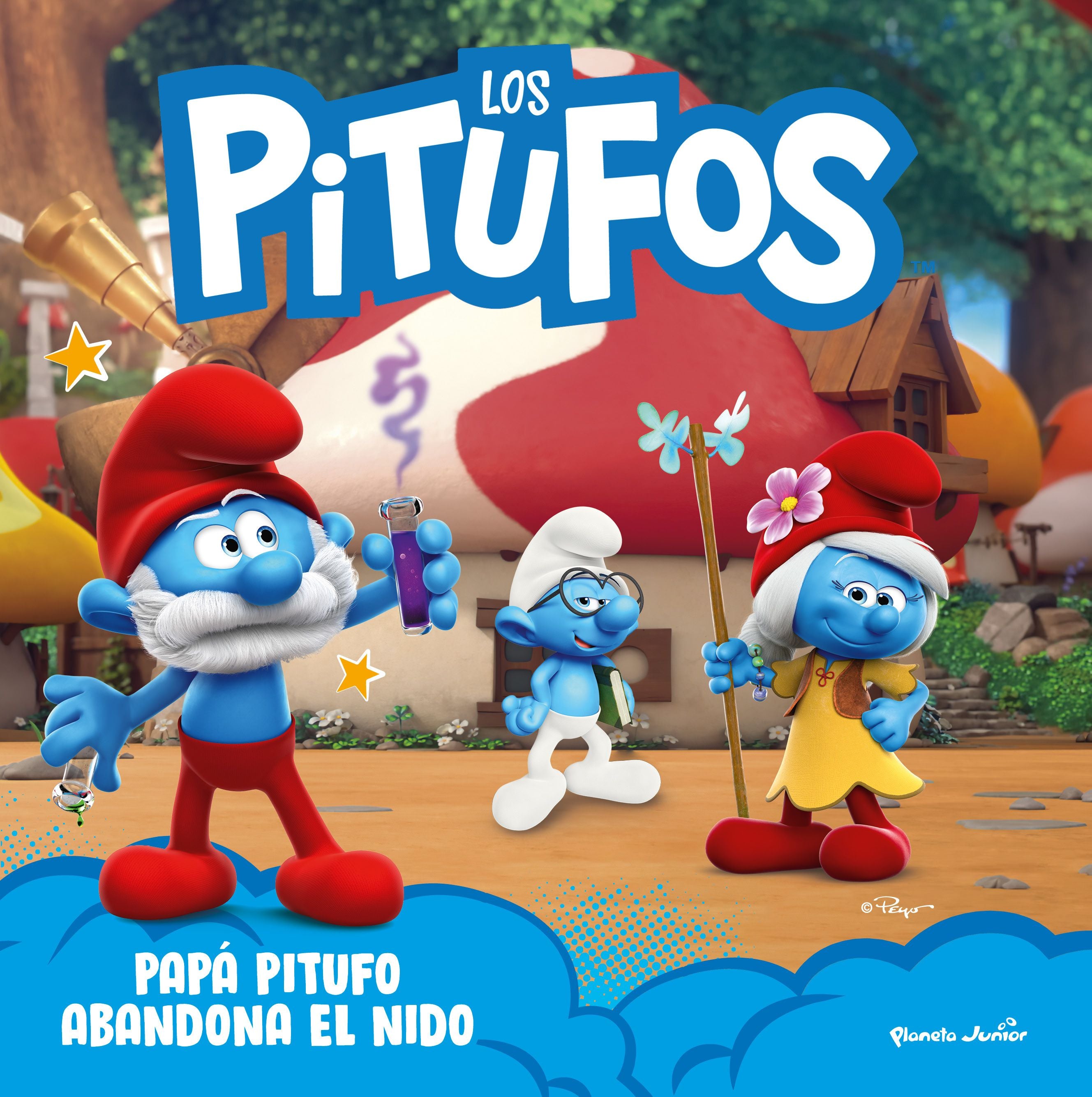 Los Pitufos. Papá Pitufo abandona el nido: Cuento. Los Pitufos (Planeta Junior) 9788408309017 Imagen principal del producto