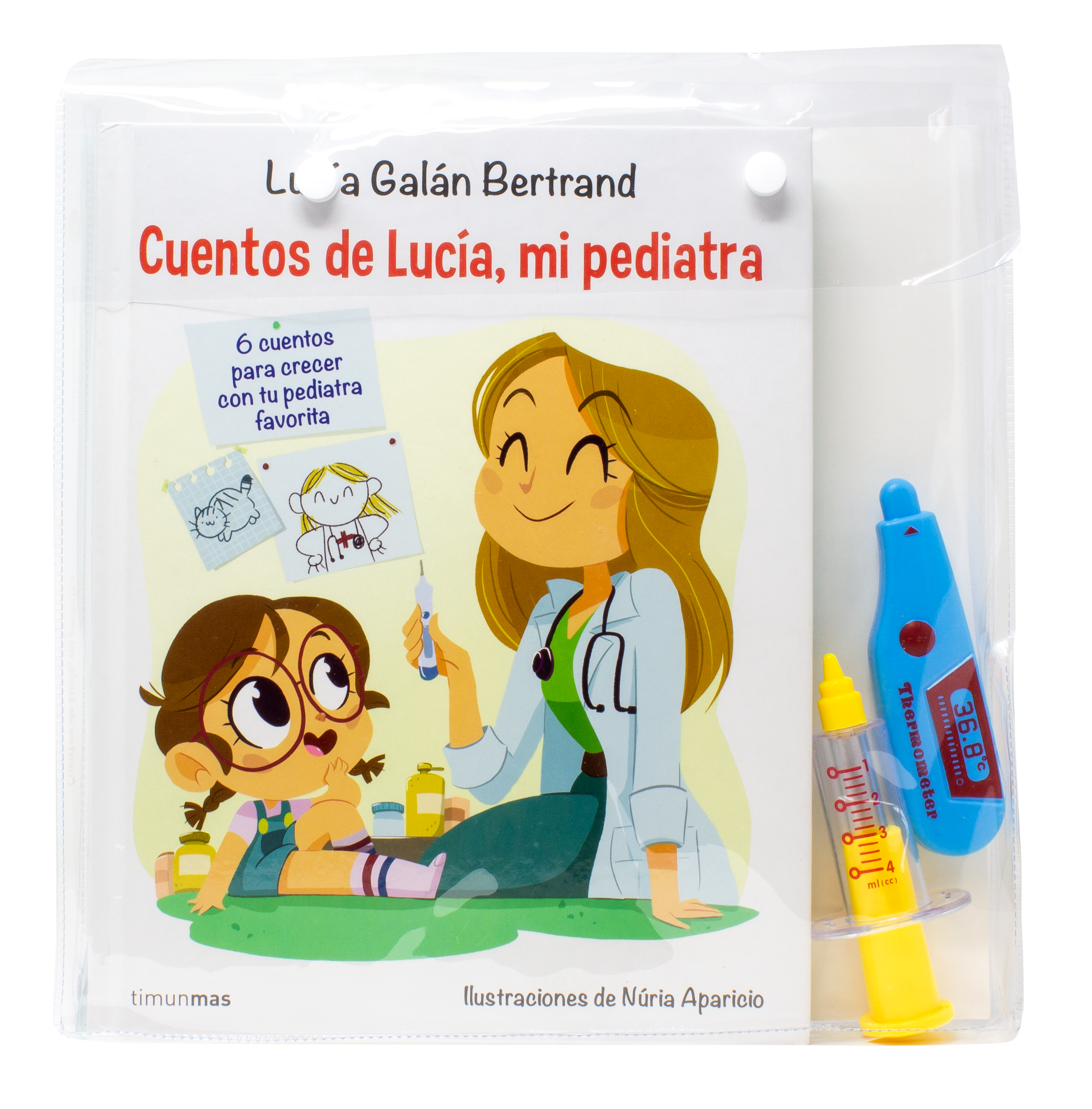 Maletín de cuentos de Lucía, mi pediatra: Con un termómetro y una jeringa de juguete. Lucía Galán Bertrand (Timun Mas Infantil) 9788408249405