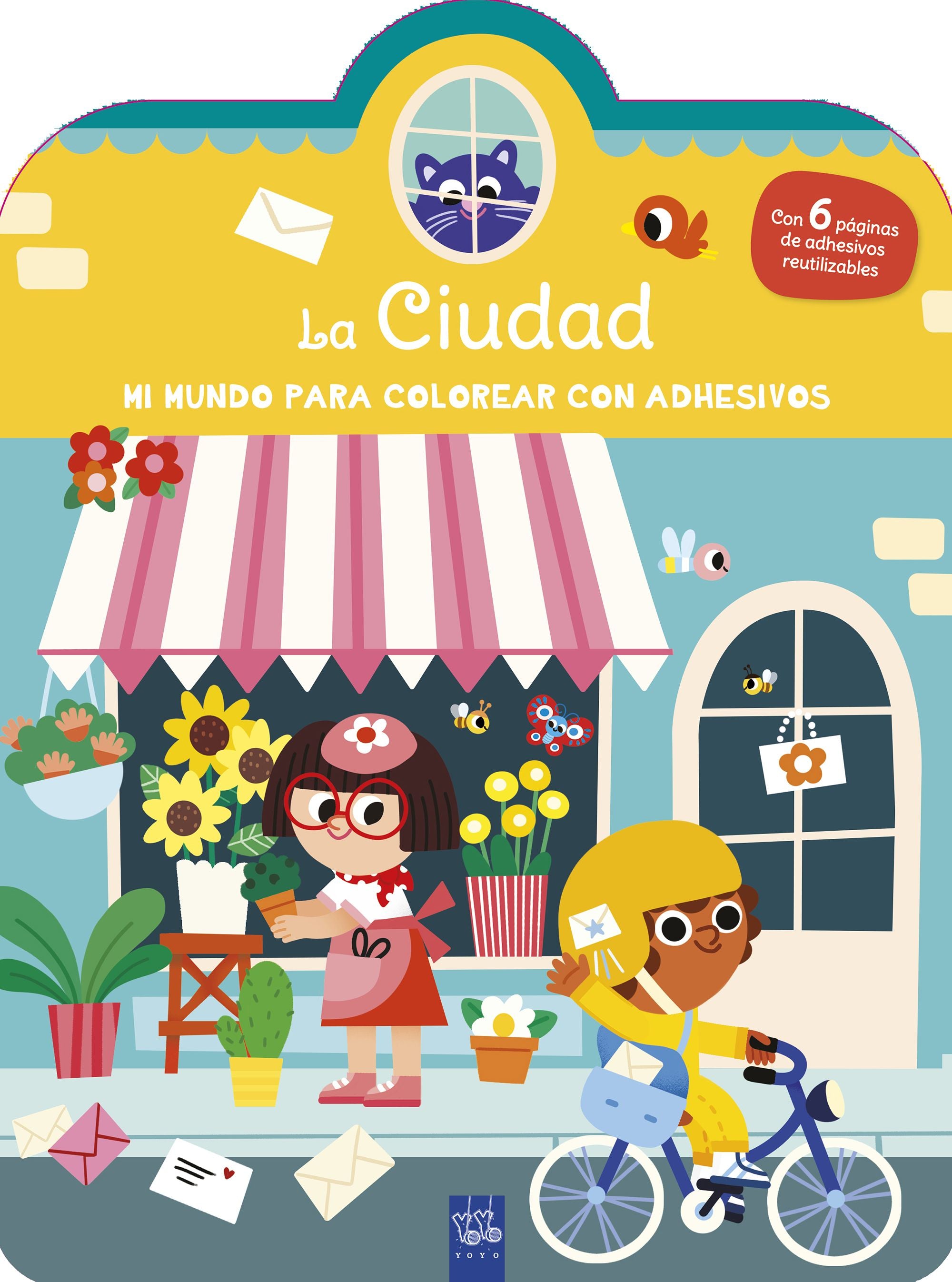 Mi mundo para colorear con adhesivos. La ciudad. YOYO (Yoyo) 9788408296850 Imagen principal del producto