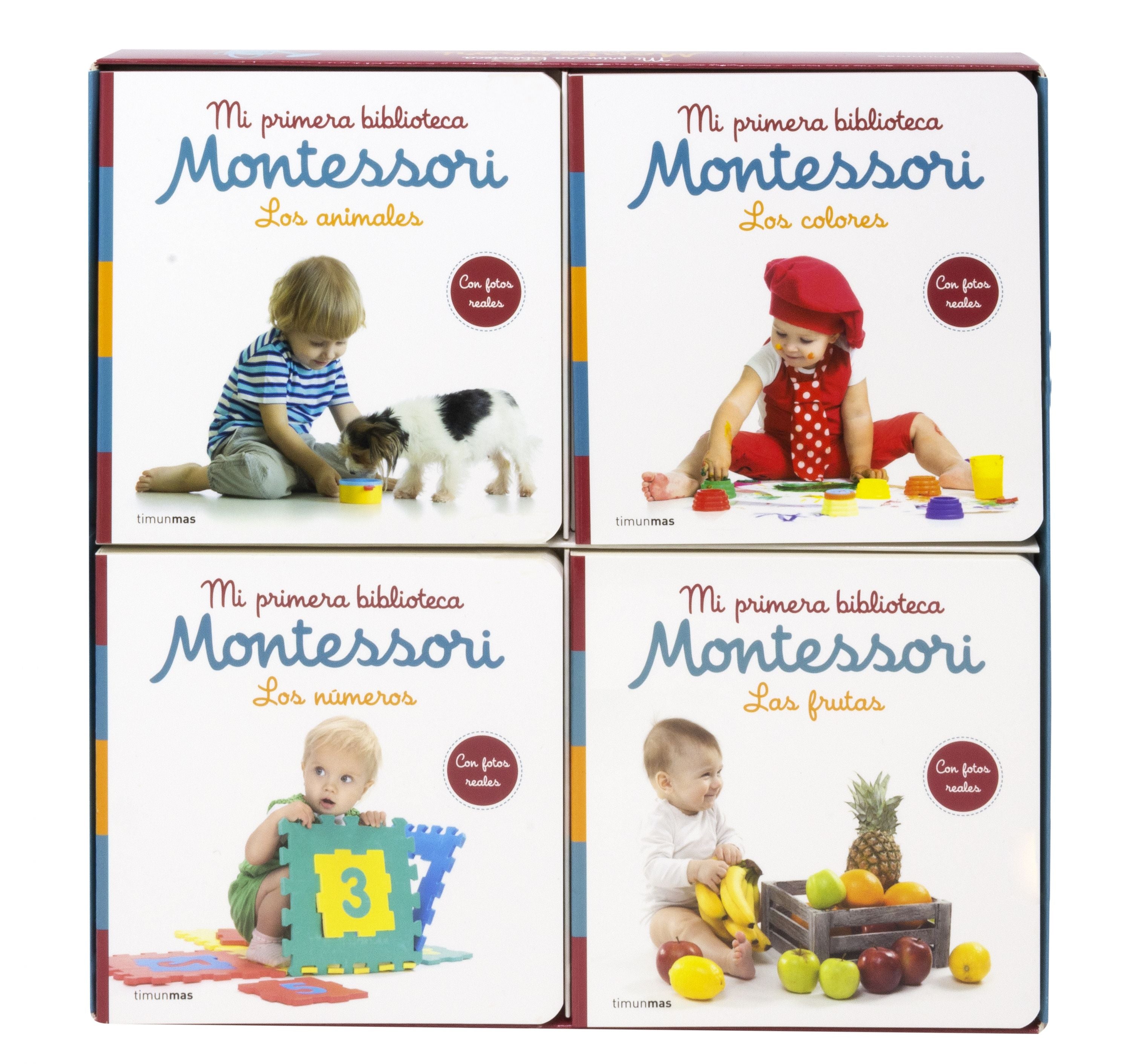 Mi primera biblioteca Montessori: Los colores · Las frutas · Los números · Los animales. AA. VV. (Timun Mas Infantil) 9788408234418 Imagen principal del producto