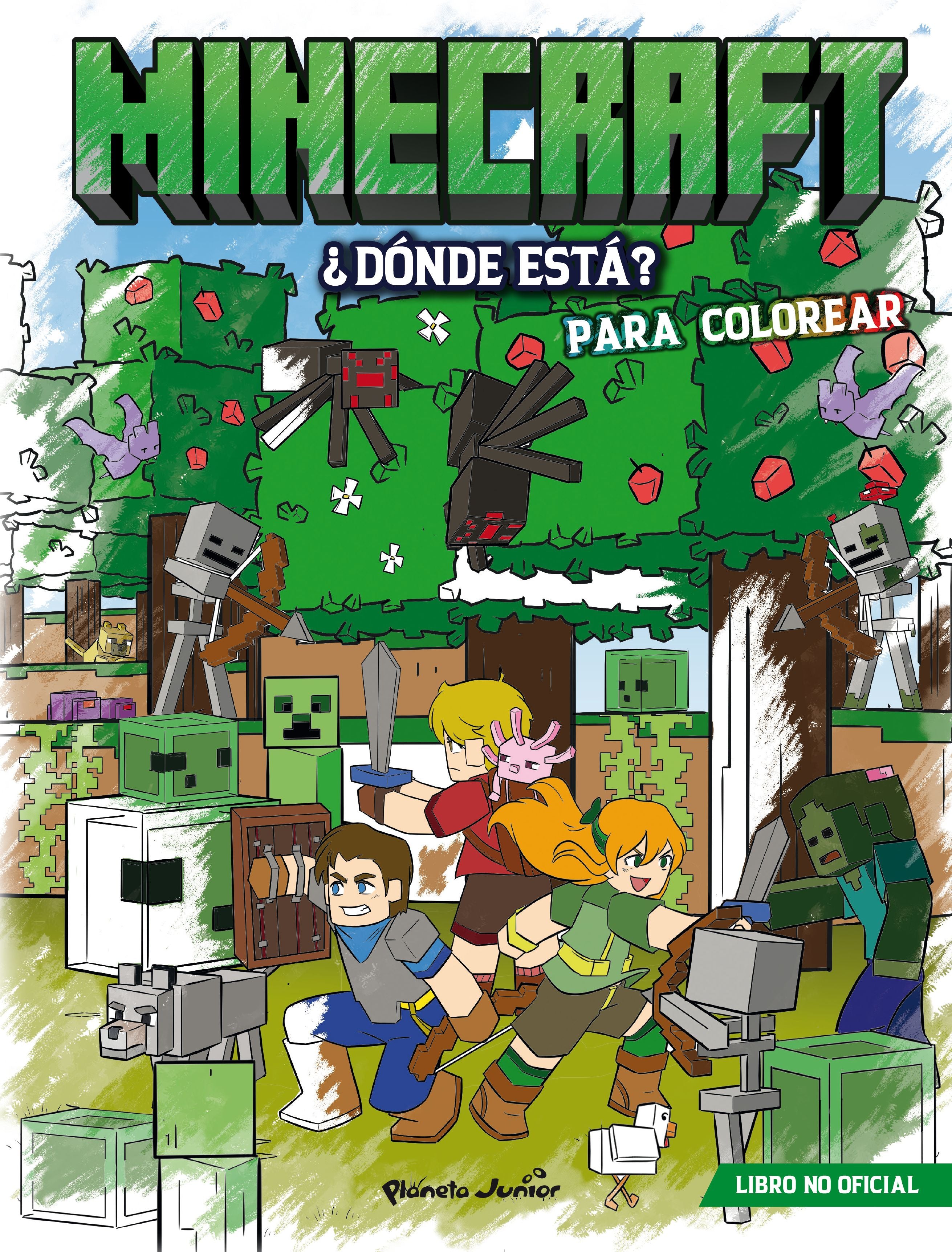 Minecraft. ¿Dónde está? Para colorear. AA. VV. (Planeta Junior) 9788408311379 Imagen principal del producto