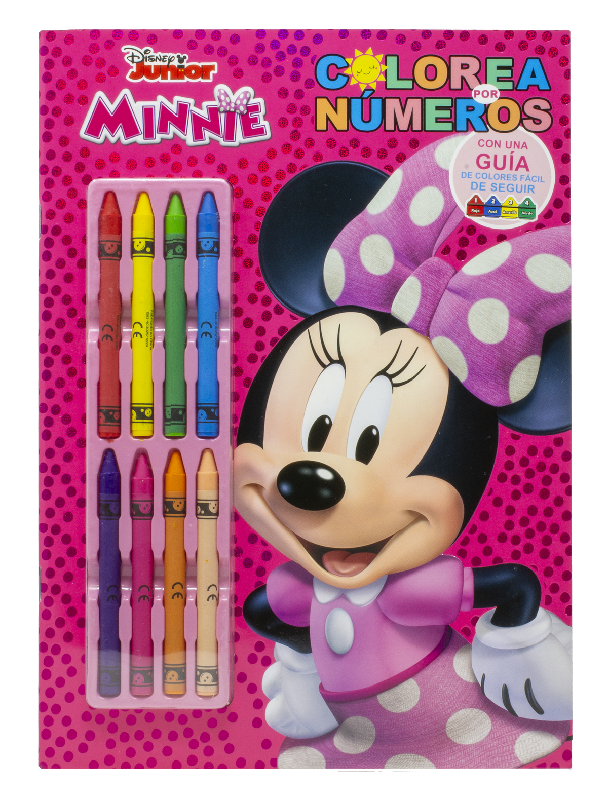 Minnie. Colorea por números con ceras: Con 8 ceras de colores. Disney (Libros Disney) 9788410029552