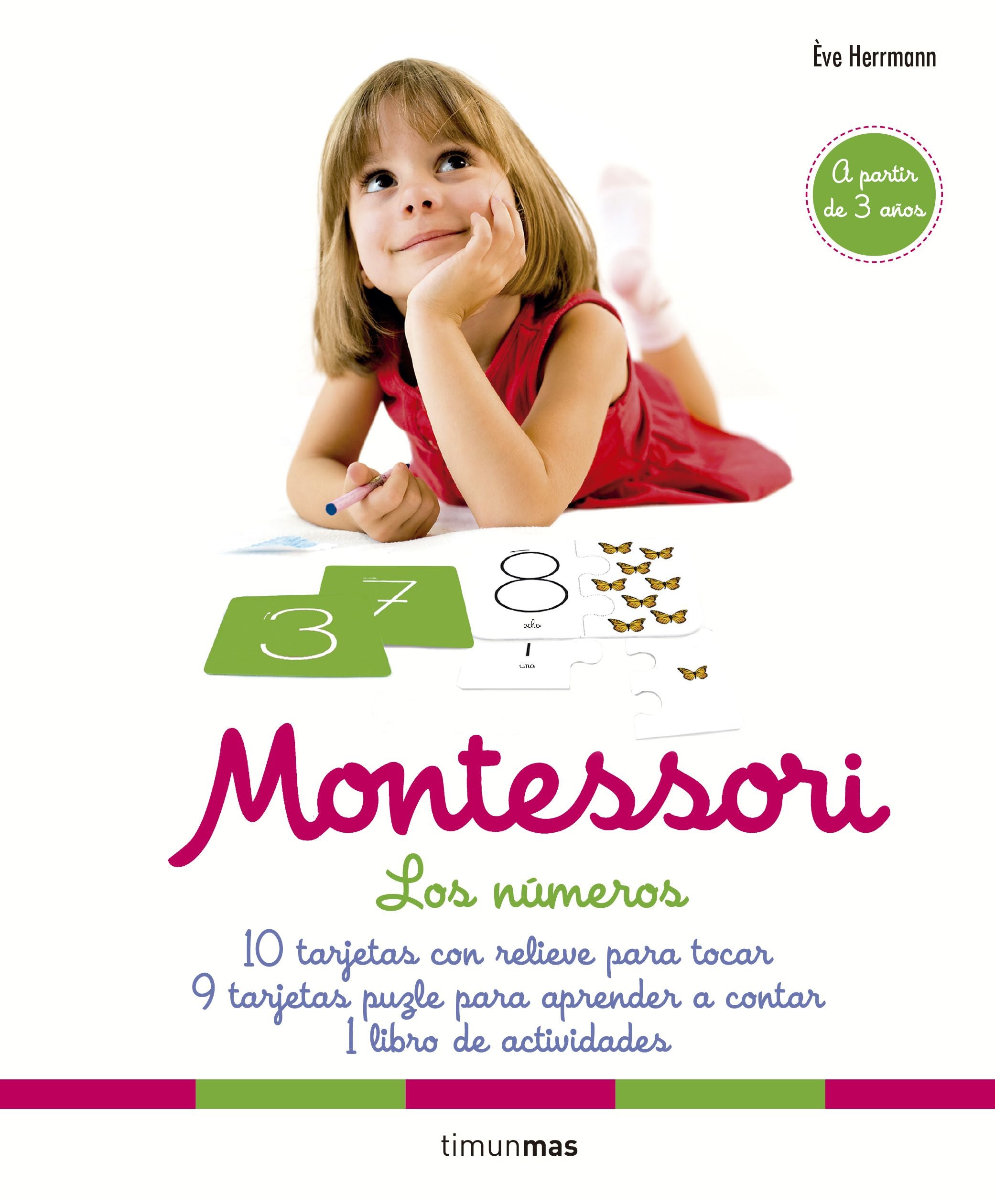 Montessori. Los números: 10 tarjetas con relieve para tocar. 9 tarjetas puzle para aprender a contar. 1 libro de actividades Imagen principal del producto
