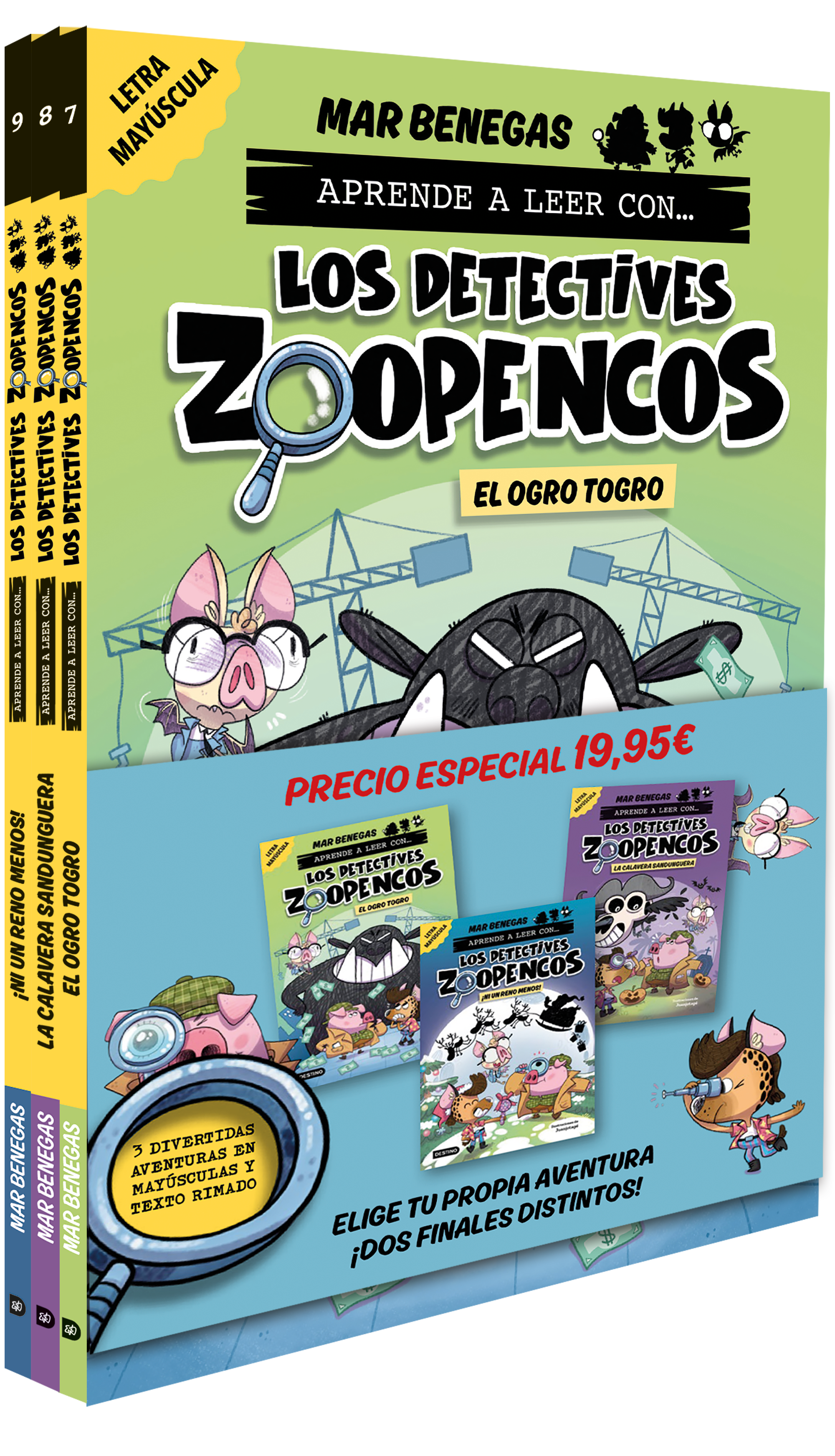 Pack Aprender a leer con... ¡Los Detectives Zoopencos! 7, 8 y 9: En letra MAYÚSC: En letra MAYÚSCULA para aprender a leer (libros para niños a partir de 5 años). Elige tu propia historia. Mar Benegas (Destino Infantil & Juvenil) 9788408310808