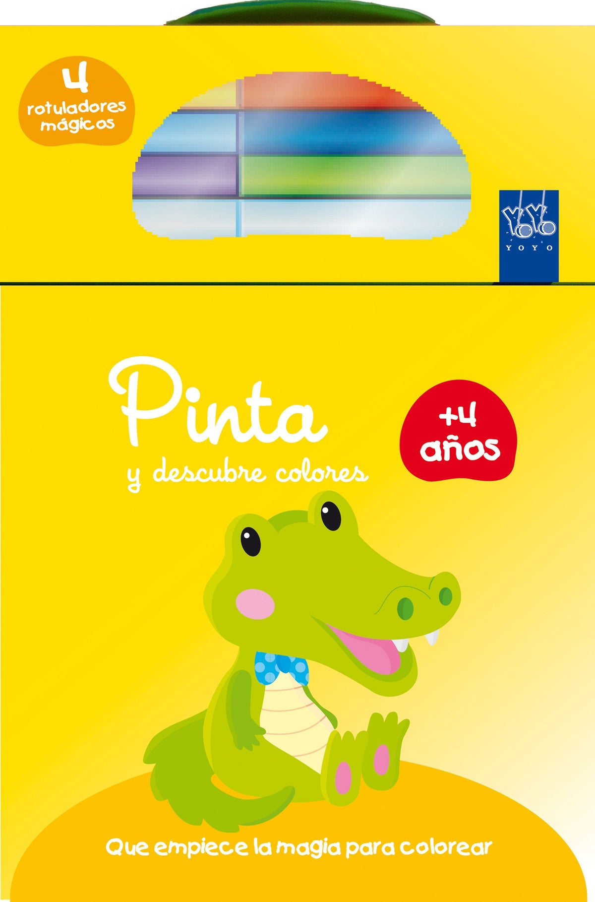 Pinta y descubre colores +4. Cocodrilo: Con tres rotuladores de colores y un rotulador mágico