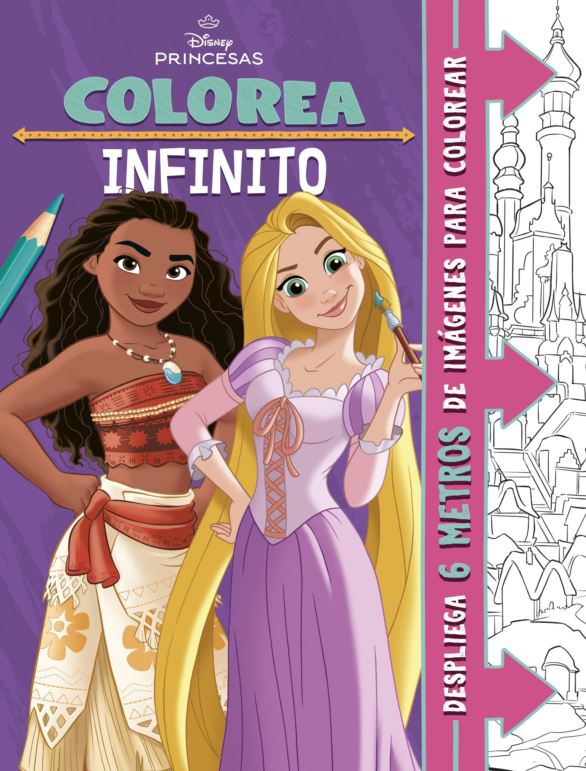 Princesas. Colorea infinito: 6 metros de imágenes para colorear. Disney (Libros Disney) 9788410029255 Imagen principal del producto