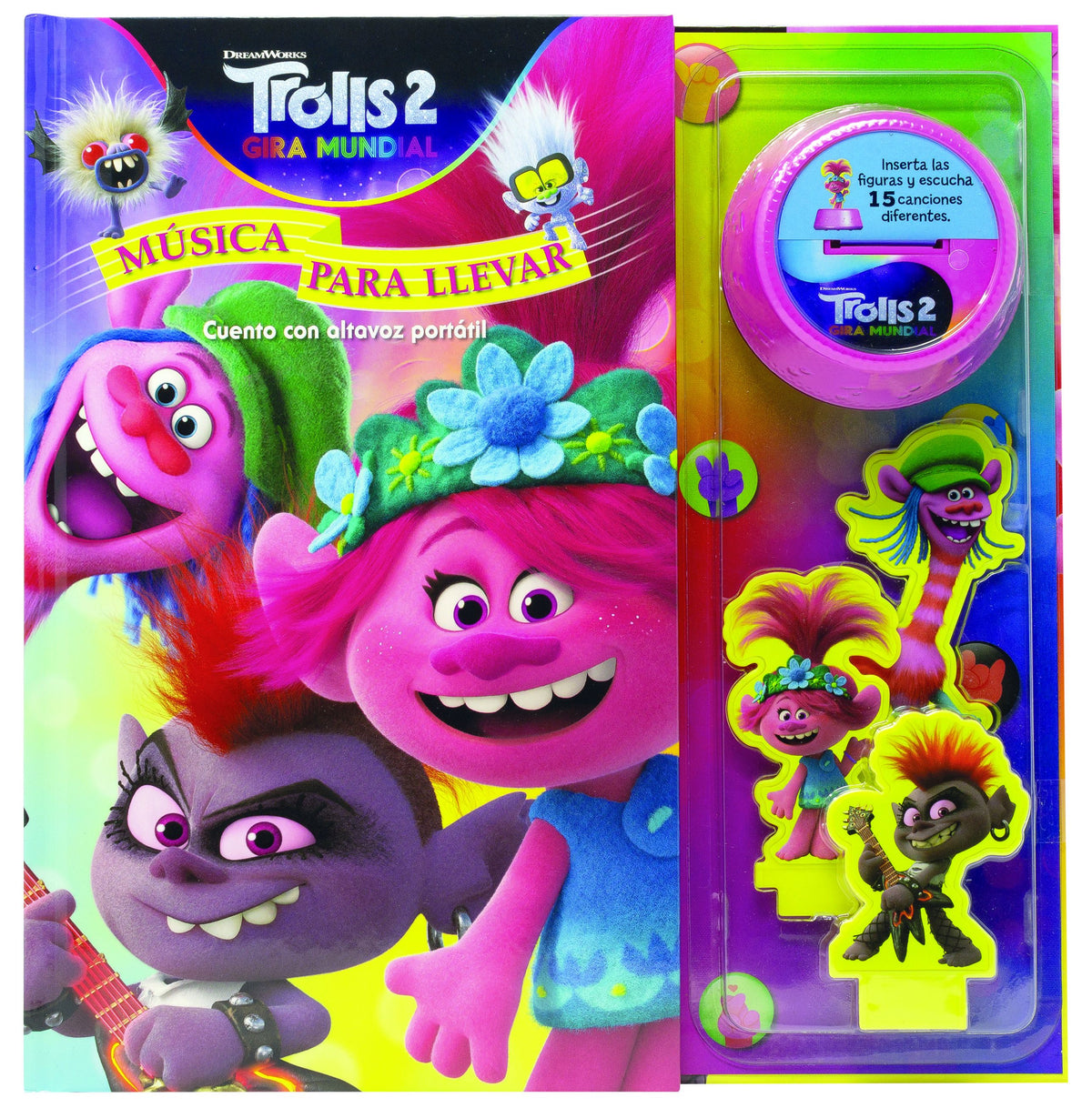 Trolls 2. Música para llevar: Cuento con altavoz portátil. Dreamworks (Planeta Junior) 9788408217596