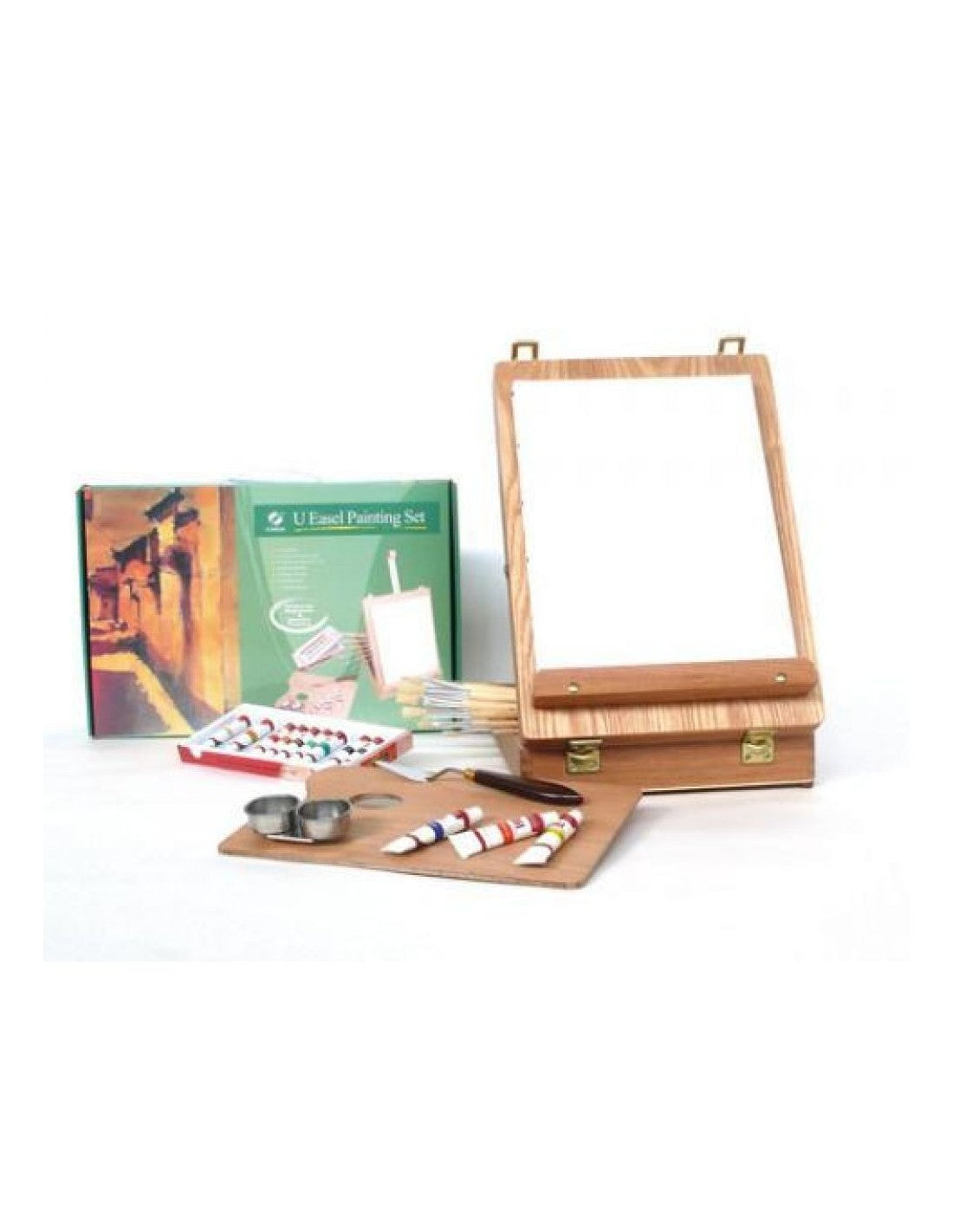 ✅ SET DE PINTURA OLEO CAJA CABALLETE MADERA Imagen principal del producto