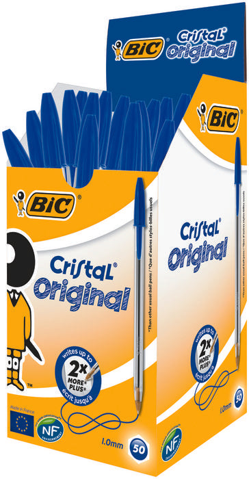 ▶BOLIGRAFO BIC CRISTAL AZUL CAJA 50 BOLIS