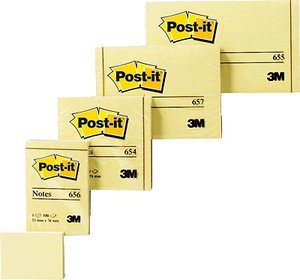 ▶  NOTAS ADHESIVAS 76X76 POST-IT 654 AMARILLO CAJA 12 UNIDADES Imagen principal del producto