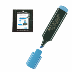 ✅ ROTULADOR SUBRAYADOR MARCADOR FLUORESCENTE TEXTLINER FABER-CASTELL AZUL, CAJA 10 UD.