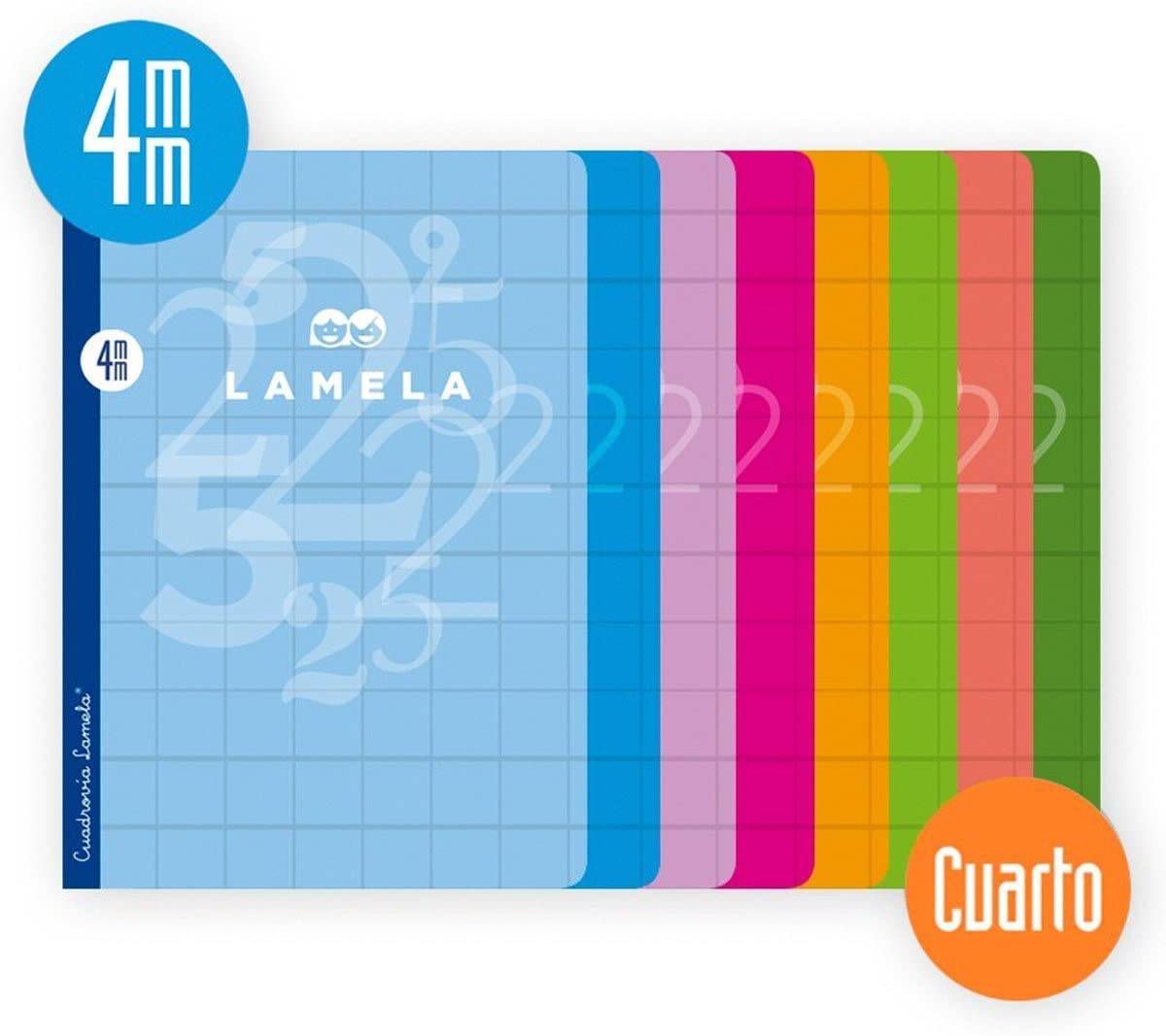 Cuaderno Libreta LAMELA, 4º 50H Cuadrovía mm. Tapa Básica